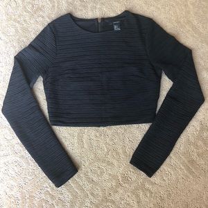 Long sleeve, black crop top from Forever 21